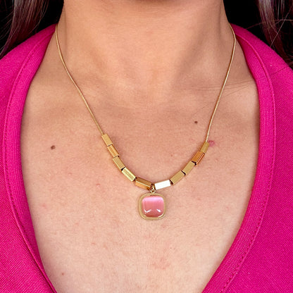 Blush Stone Pendant Necklace