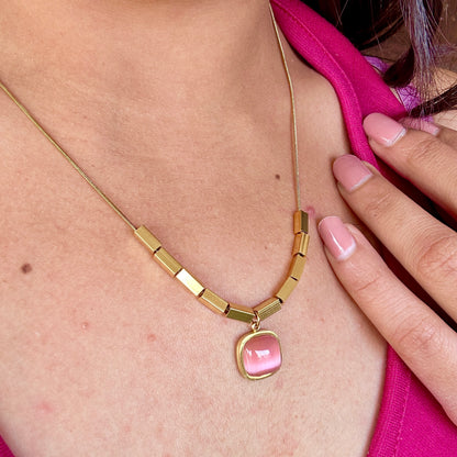 Blush Stone Pendant Necklace