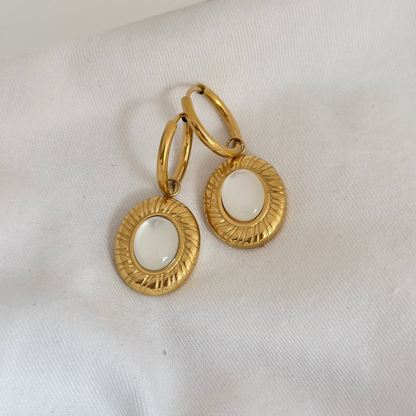 Ivory Oval Hoops