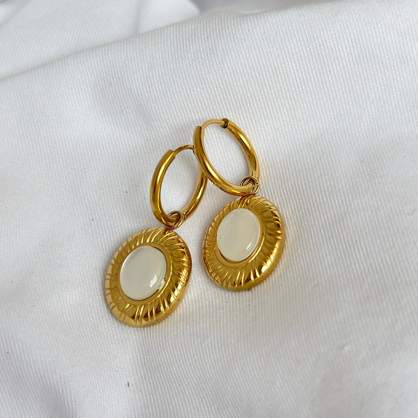 Ivory Oval Hoops