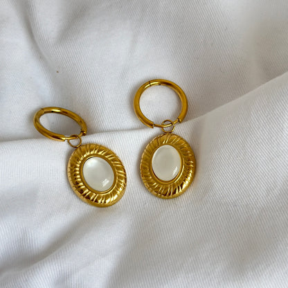 Ivory Oval Hoops