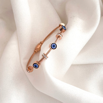 Rose Gold Evil Eye Bracelet