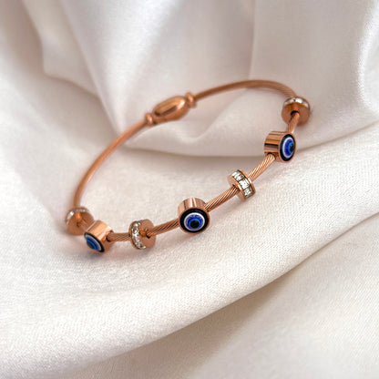 Rose Gold Evil Eye Bracelet