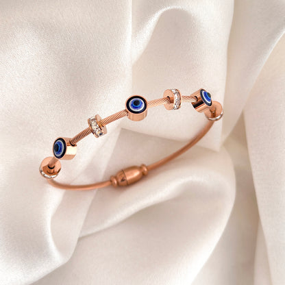 Rose Gold Evil Eye Bracelet