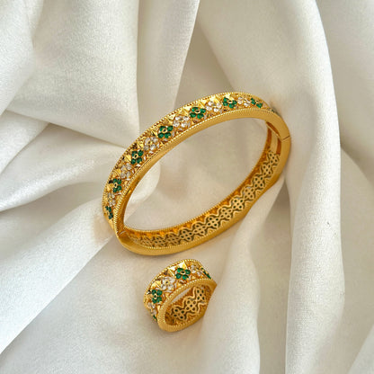 Floral Ring & Bracelet Combo