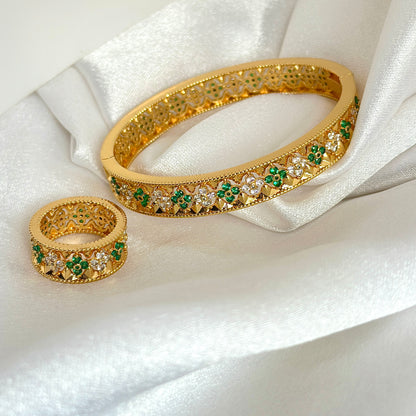 Floral Ring & Bracelet Combo