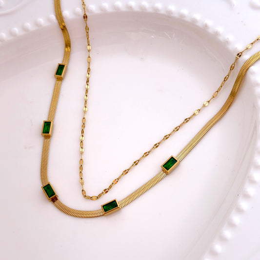 Emerald Layered Necklace