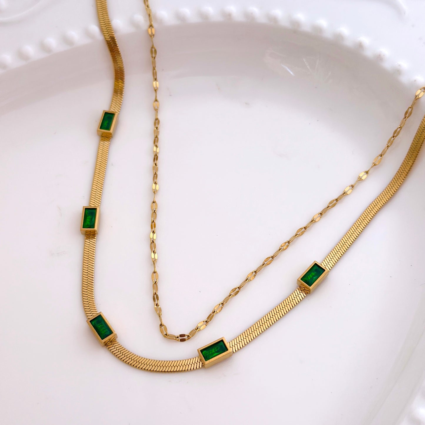 Emerald Layered Necklace