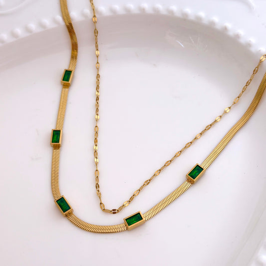 Emerald Layered Necklace