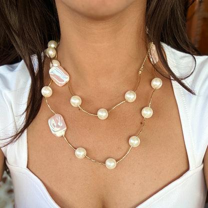 Blush Pearl Layered Necklace