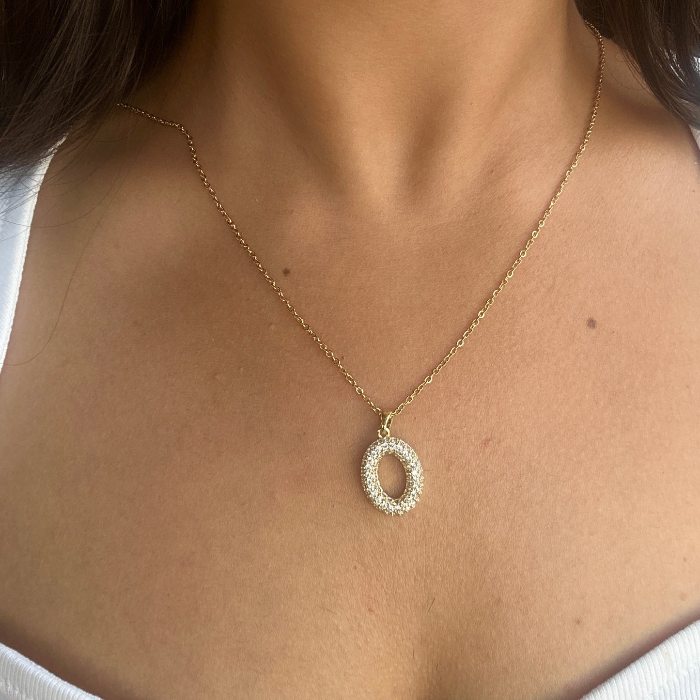 Oval Halo Necklace