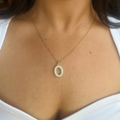Oval Halo Necklace