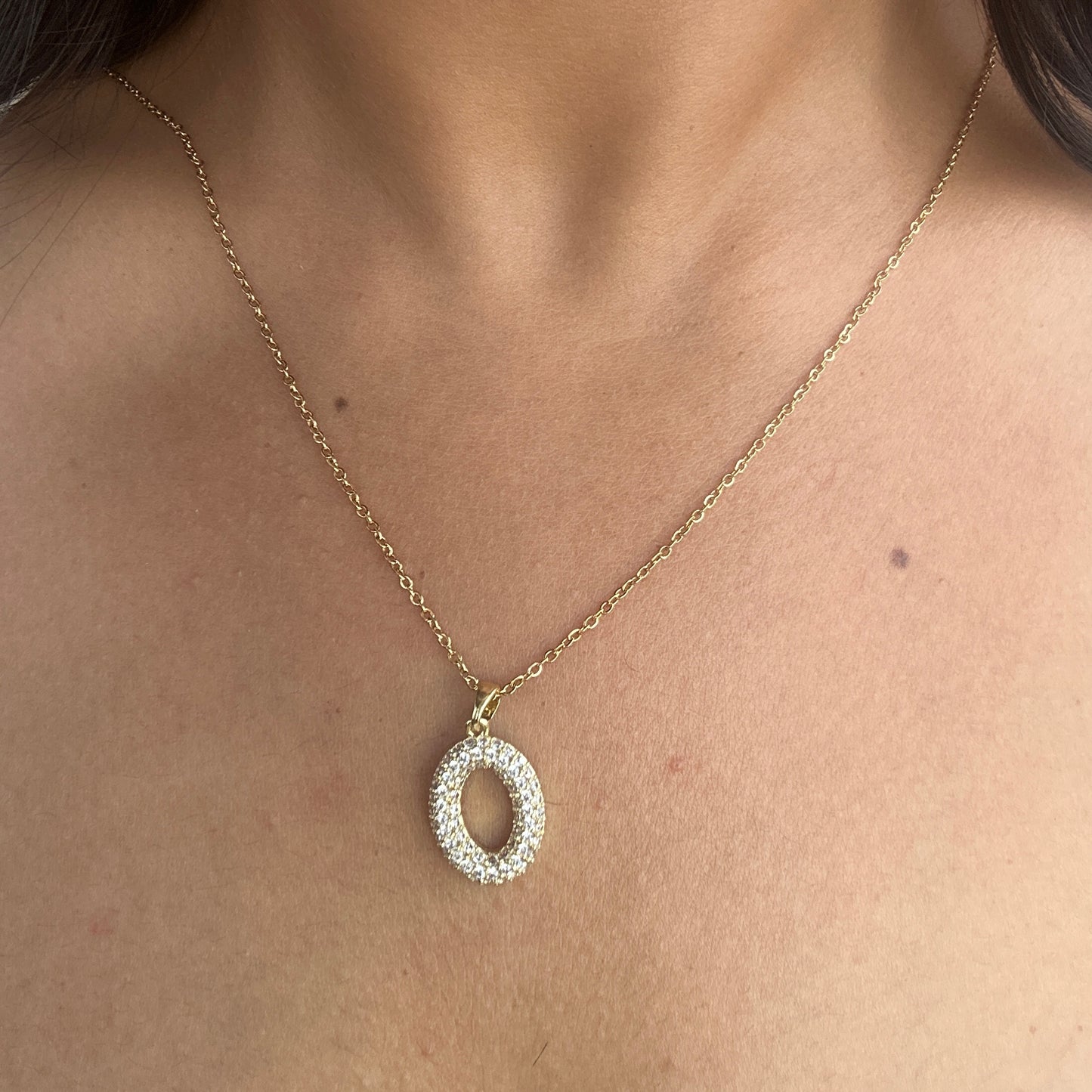 Oval Halo Necklace