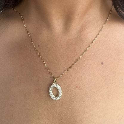 Oval Halo Necklace
