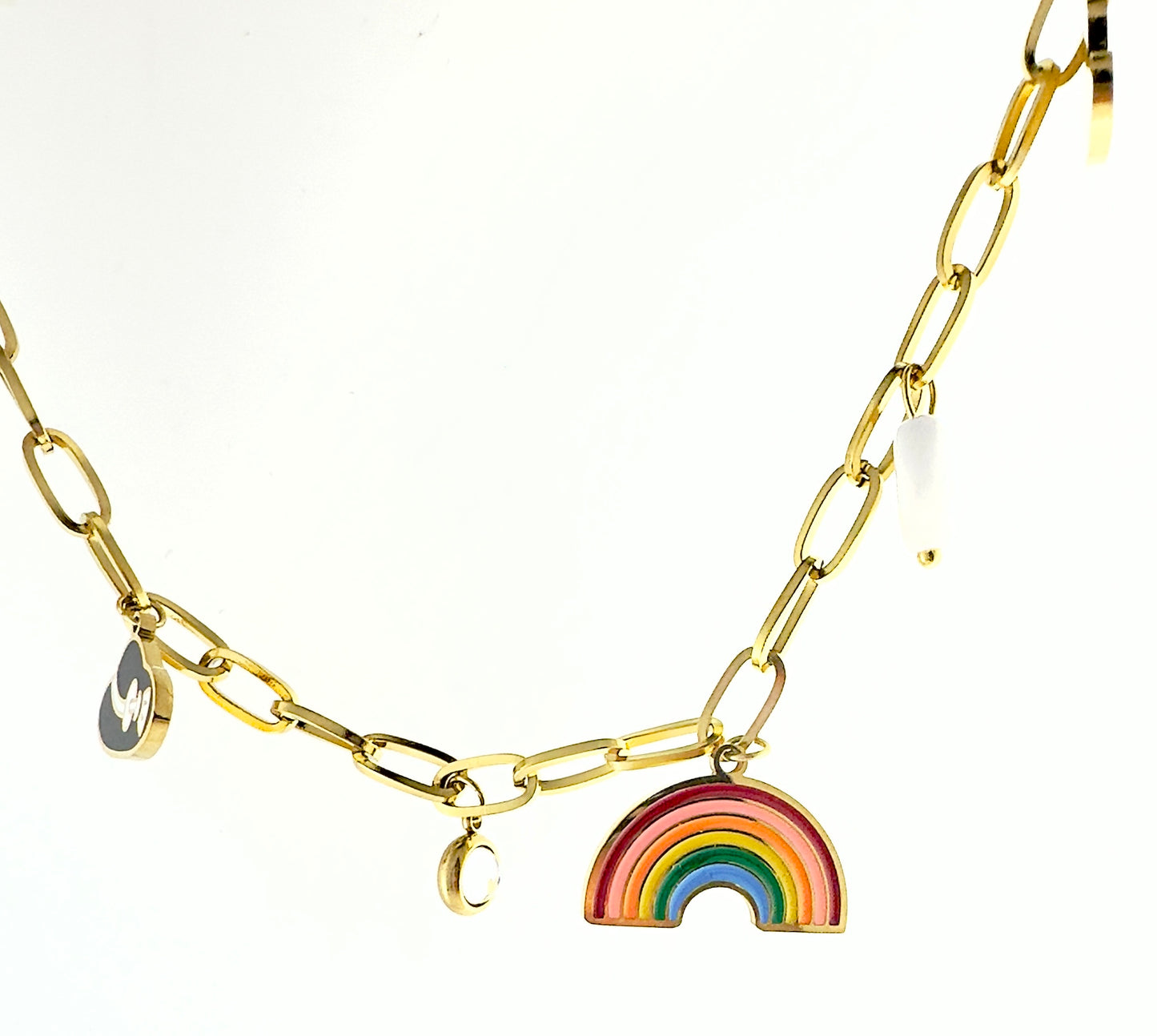 Golden Spectrum Charm Necklace