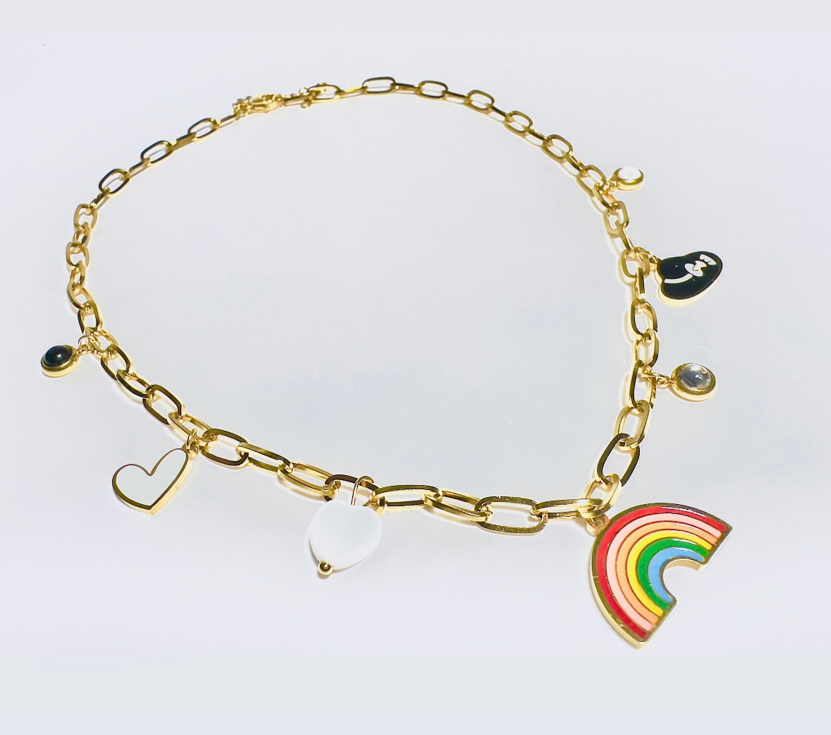 Golden Spectrum Charm Necklace