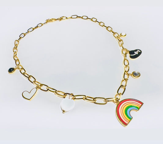 Golden Spectrum Charm Necklace