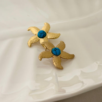 Starfish Turquoise Studs