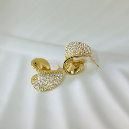 Sculpted Wave Stud Earrings