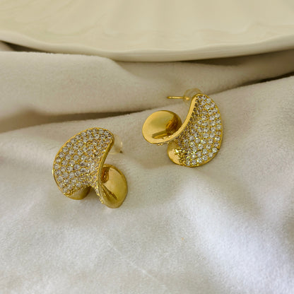 Sculpted Wave Stud Earrings