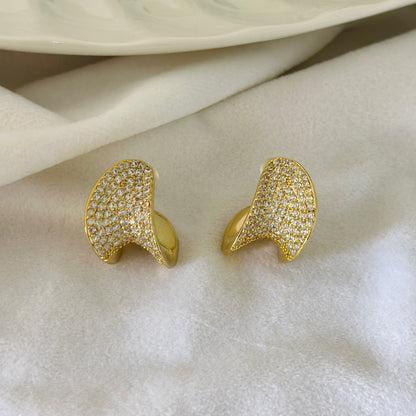 Sculpted Wave Stud Earrings