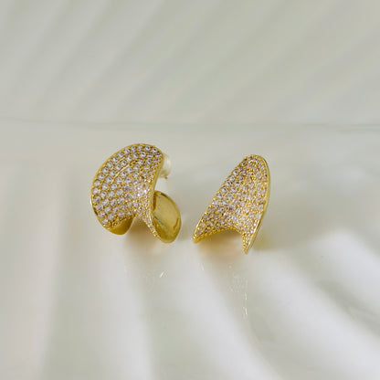 Sculpted Wave Stud Earrings