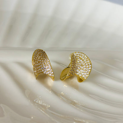 Sculpted Wave Stud Earrings