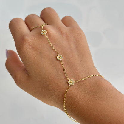 Sparkling Floral Hand Chain
