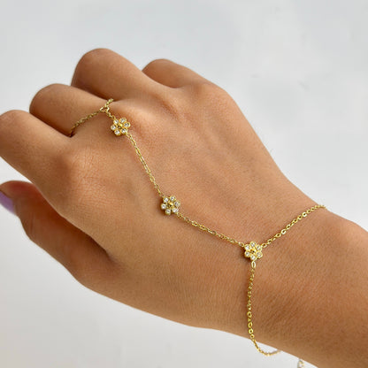 Sparkling Floral Hand Chain