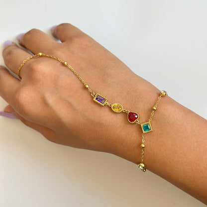 Multicolor Gemstone Hand Chain