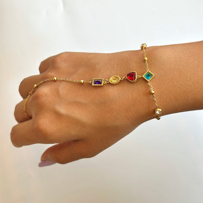 Multicolor Gemstone Hand Chain