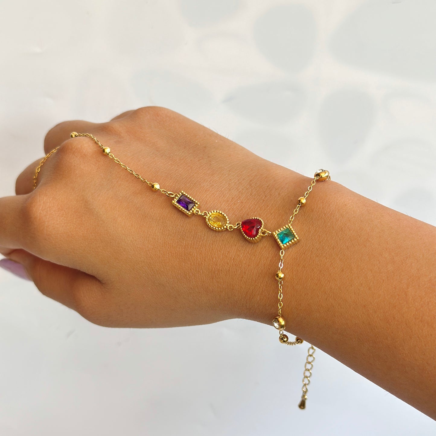 Multicolor Gemstone Hand Chain