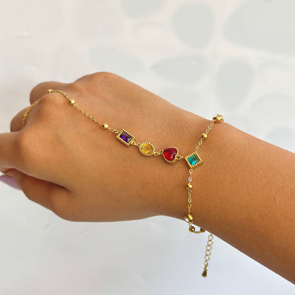 Multicolor Gemstone Hand Chain
