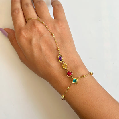 Multicolor Gemstone Hand Chain