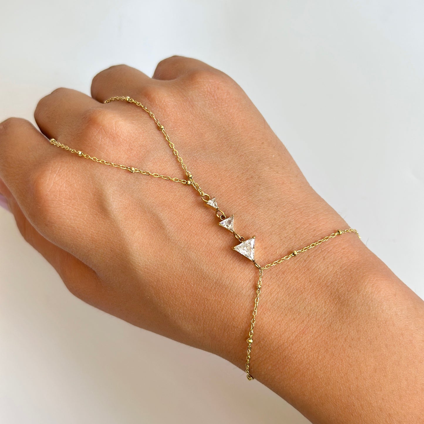 Trillion Crystal Hand Chain