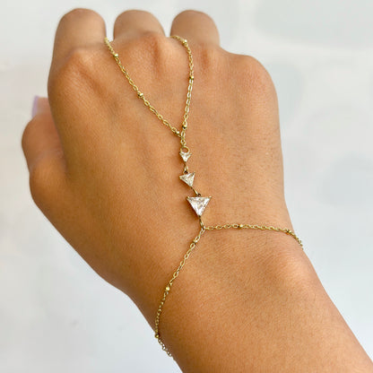 Trillion Crystal Hand Chain