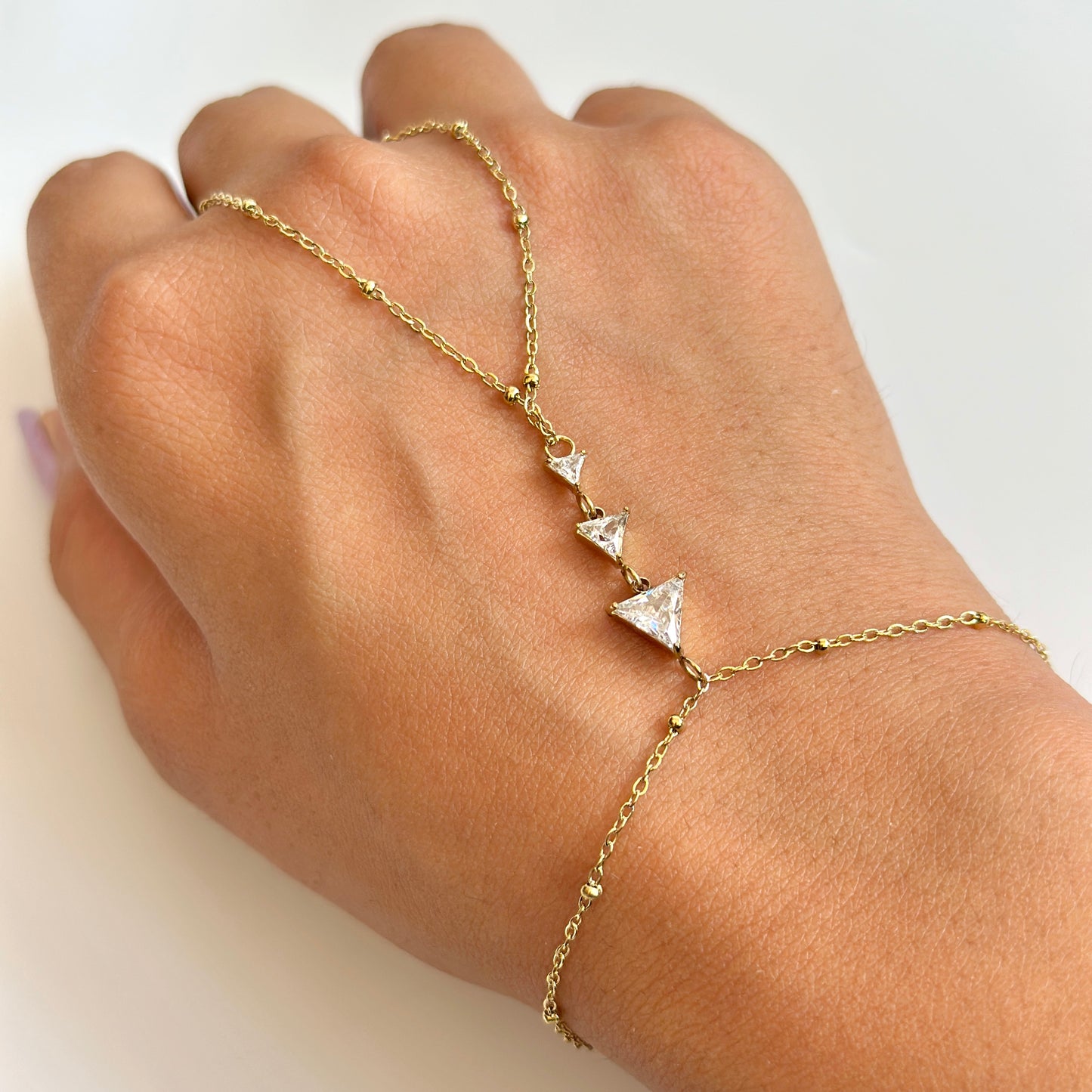 Trillion Crystal Hand Chain