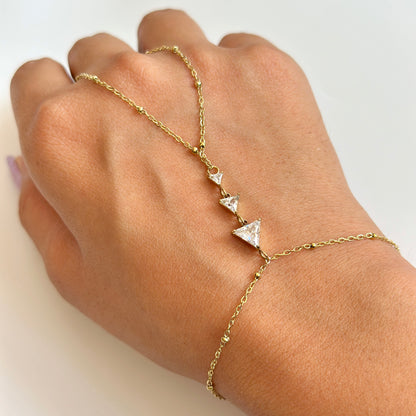 Trillion Crystal Hand Chain
