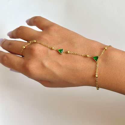 Emerald trio Hand chain