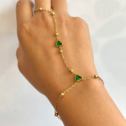 Emerald trio Hand chain