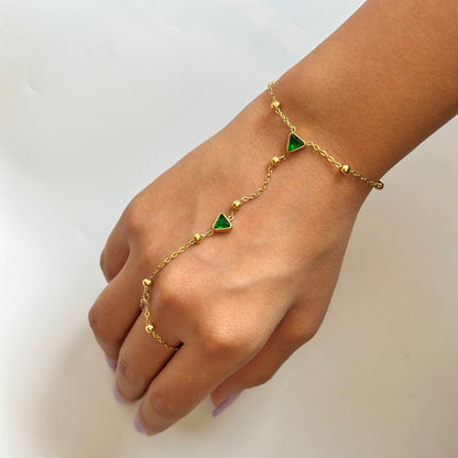 Emerald trio Hand chain