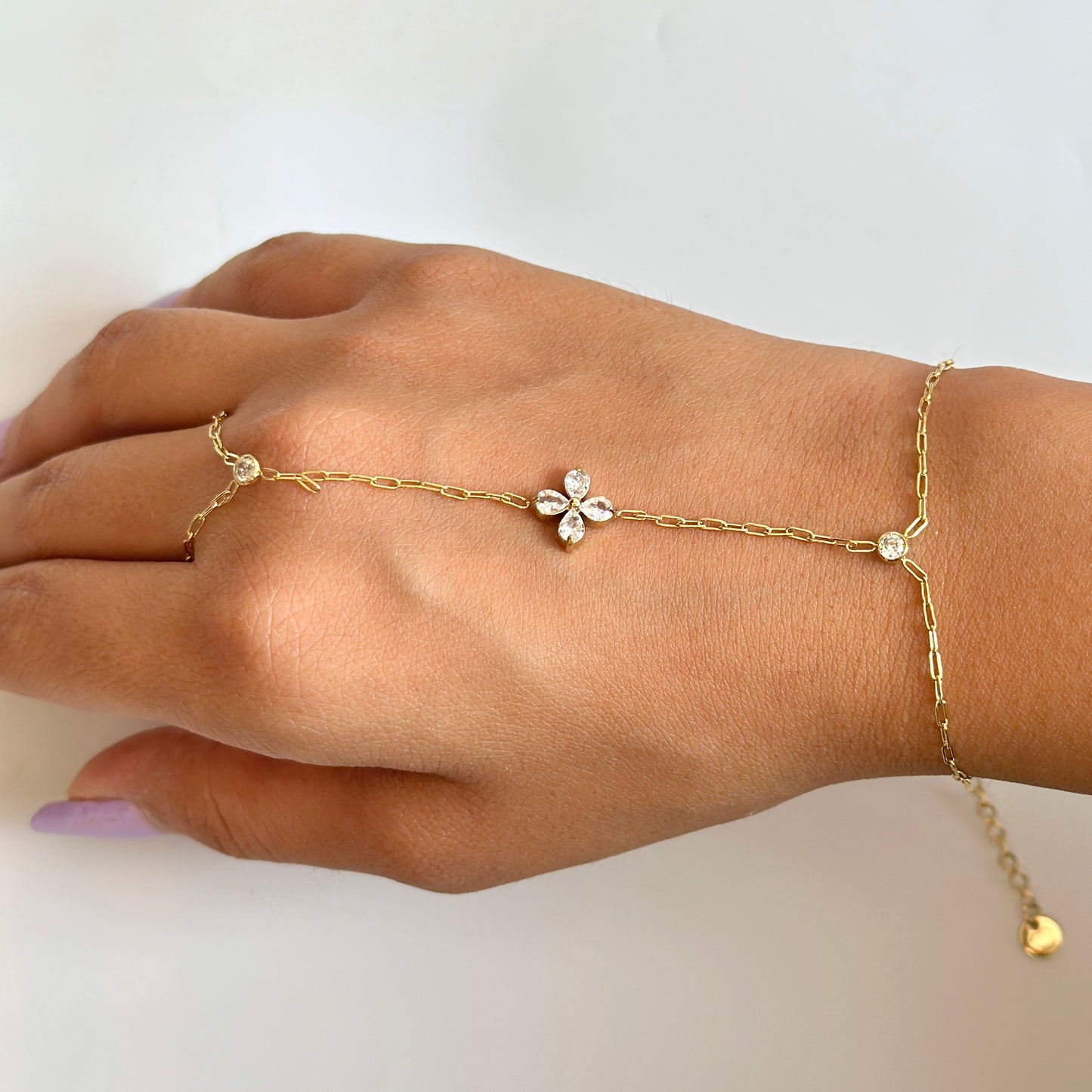 Blossom Paperclip Hand Chain