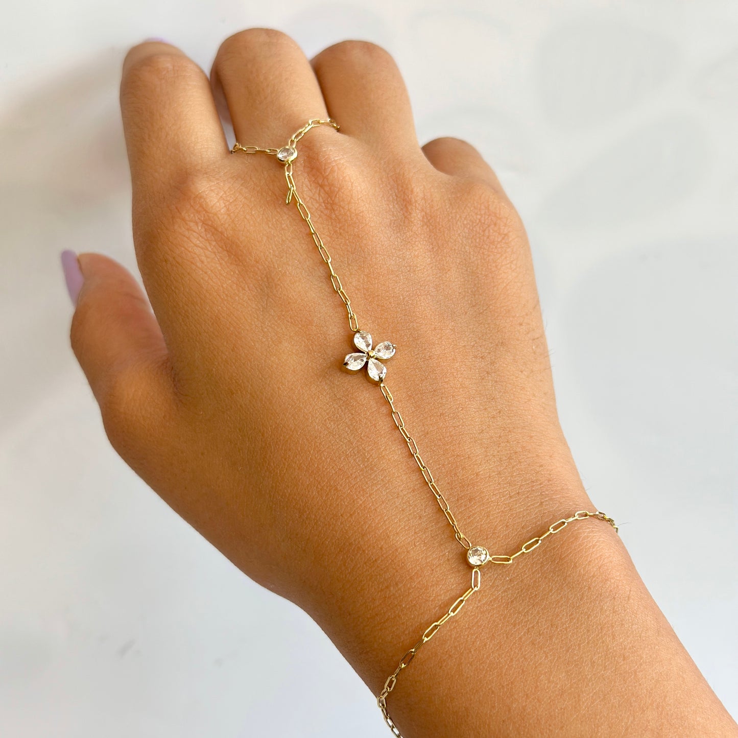 Blossom Paperclip Hand Chain