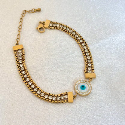 Evil Eye Crystal Chain Bracelet