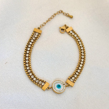 Evil Eye Crystal Chain Bracelet