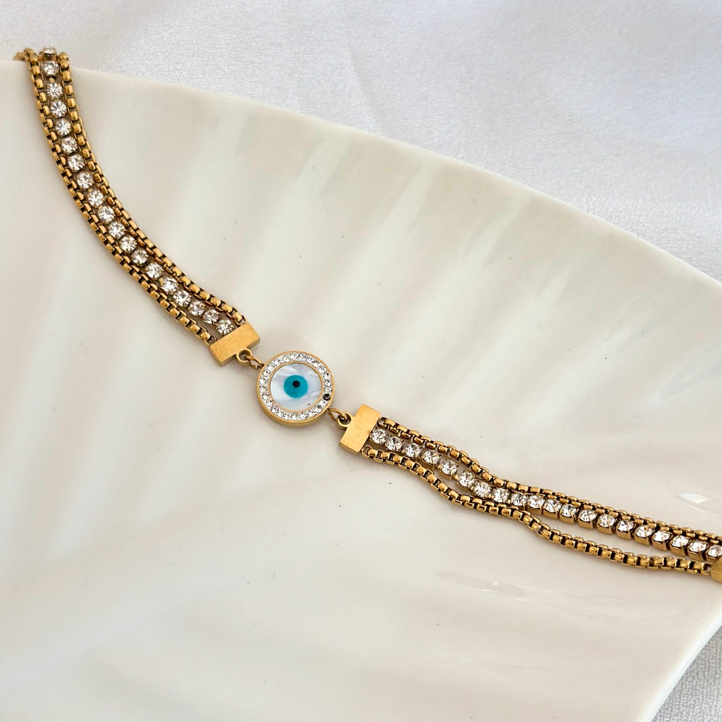Evil Eye Crystal Chain Bracelet
