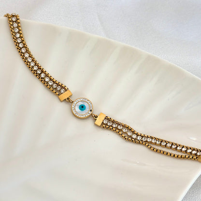 Evil Eye Crystal Chain Bracelet