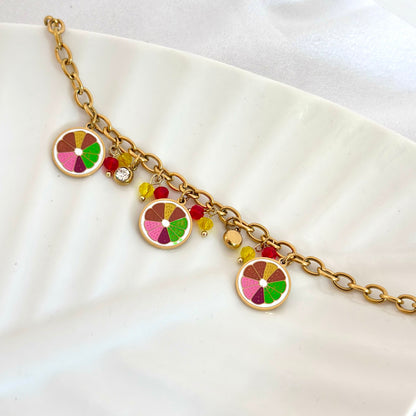 Tropical Fruit Charm Bracelet