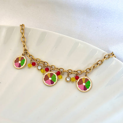 Tropical Fruit Charm Bracelet