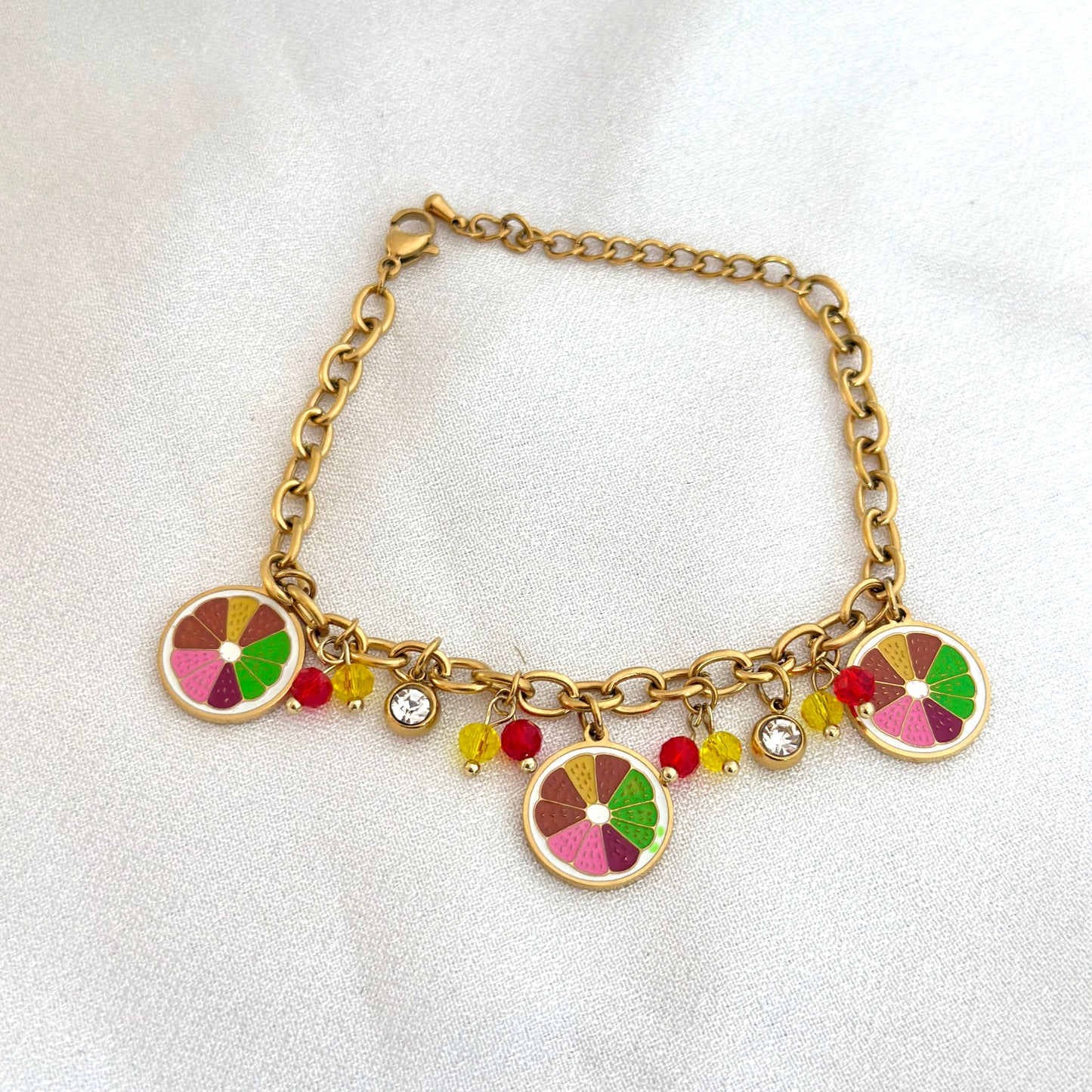 Tropical Fruit Charm Bracelet
